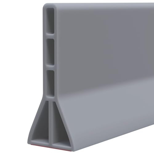 Raycity 3" High Shower Threshold Water Dam 98 IN Collapsible Shower Water Splash Guard for Curbless Shower Threshold Barrier Water Stopper for Wet and Dry Separation Bathroom and Kitchen (Grey) - color: Gray, style: 98 inch