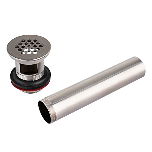 Artiwell Grid Drain Strainer Assembly With Overflow for Bathroom Sink, P.O. Plug Lavatory Drain, Brushed Nickel - color: Brushed Nickel, style: With Overflow