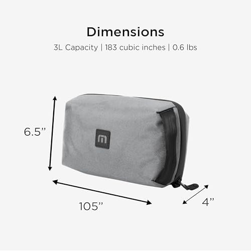 TravisMathew Approach Water-Resistant Travel Toiletry Bag with Hook, Shadow Grey - color: Shadow Grey