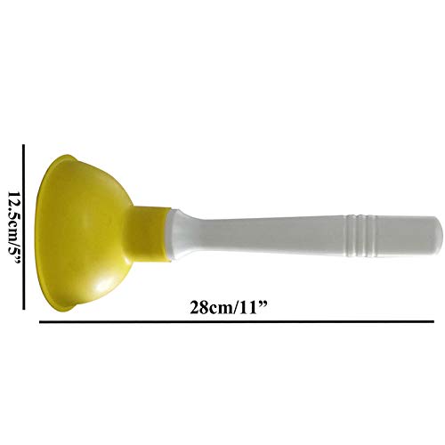 Drain Plunger, Small Hand Force Plumber Helper, Little 4 inch Cup Clog Remover, Tiny Rubber Unclogger in 9" Short Handle for Kitchen Sink, Bathroom Toilet, Shower Bath Tub (Blue + Yellow) - color: Blue + Yellow