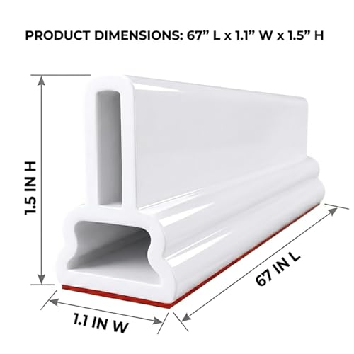 67Inch Collapsible Shower Threshold Water Dam 1.5" High Walk-In Shower Guard Barrier, Silicone Dry & Wet Separation Stopper for Bathroom Kitchen, Wheelchair Accessible - color: 1.5" High/White, style: 67inch