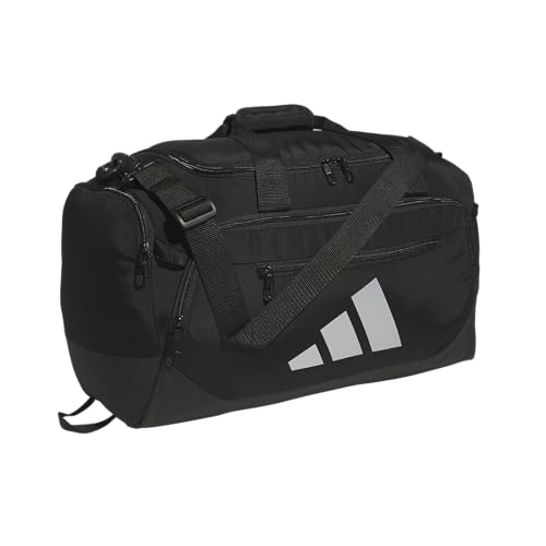 adidas Defender 5 Duffel Bag for Sports, Gym and Travel, Black/Silver Metallic, OSFA | Premium Duffle, Sports, Gym, Travel - color: Black/Silver Metallic, style: Small (42l)
