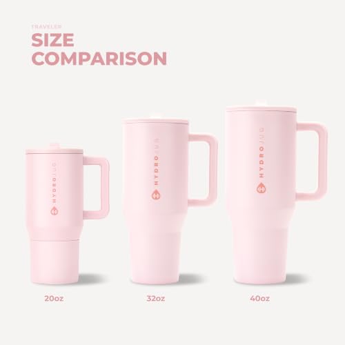 HydroJug Traveler 40oz, Insulated Tumbler with Handle & Straw, Pink Sand - color: Pink Sand, size: 40 Ounces
