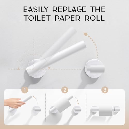 Day Moon™ - Toilet Paper Holder - Modern Roll Holder for Bathroom - 1 Pack - Wall Mount - Classic, White - color: White