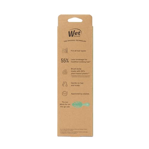 Wet Brush Go Green Hair Detangler Brush, Green - Detangling Hair Brush - Ultra-Soft IntelliFlex Bristles Glide Through Tangles & Gently Loosens Knots While Minimizing Pain, Split Ends & Breakage - color: Green, size: 1 Count (Pack of 1)