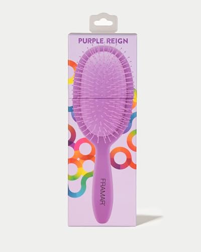 Framar Detangling Brush for Curly Hair – Hair Brushes for Women, Wet Hairbrush For Women, Hairbrushes, Purple Hair Brush Detangler, Reduces Breakage, Frizz and Static – Purple - color: Purple