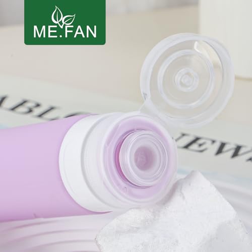 ME.FAN Travel Bottles for Toiletries,3oz Silicone Travel Size Containers, TSA Approved Squeezable Portable Split Bottle, Travel Accessories for Conditioner Shampoo Lotion - 4 Pack Gery - color: Grey