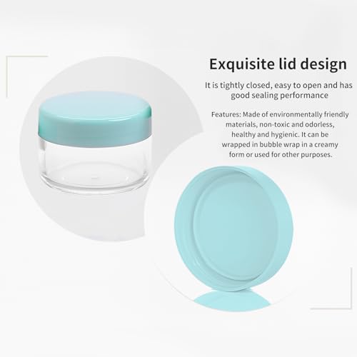 12 Pcs 15ml/0.5oz Small Travel Containers, 4 Pcs Makeup Spatula, Clear Plastic Cosmetic Jar Refillable Roun for Lotion Cream Products Sample Bottles, Plastic with Screw on Lid Container (green) - color: green