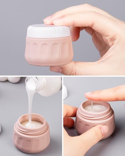 Mrsdry Travel Bottles for Toiletries 8 Pack, Travel Size Toiletries, Tsa Approved Travel Size Containers 3oz, with Travel Essentials Clear Bag, Leak Proof Silicone Squeezable Creams Jars - color: Red Rock, size: 3oz bottle 1oz jar