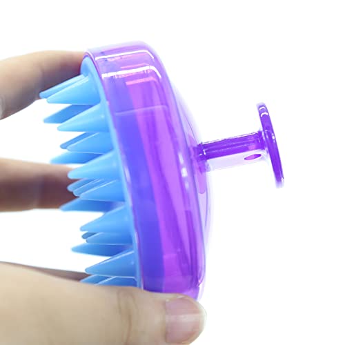 BTWTRY Purple Hair Shampoo Brush Scalp Care Hair Brush with Soft Silicone Care Scalp Massager for The Scalp Exfoliate and Deep Scalp Cleansing (Purple) - color: Purple