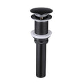 KES Bathroom Sink Drain Without Overflow Vessel Sink Lavatory Vanity Pop Up Drain Stopper Matte Black for 1.6"-1.9" Sink Hole, All Metal Rustproof Brass and 304 Stainless Steel, S2008D-BK - color: Matte Black, style: NO Overflow, 1 Pack