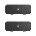 2Pcs Silicone Kitchen Sink Splash Guard Faucet Handle Drip Catcher Tray Mat For Kitchen Counter Bathroom Kitchen (Black) - color: Black