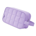 Narwey Quilted Makeup Bag Puffy Make up Bag Cosmetic Bag Organizer, Puffer Travel Toiletry Bag for Traveling Women Girl, Travel Bag for Toiletries, Skincare Medicine Bags (Purple) - color: Y-Purple