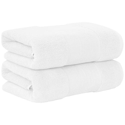 Modern Threads - Air Cloud 2-Pack 100% Zero-Twist Cotton Bath Sheet Set - Super Absorbent & Quick Dry - 500 GSM - Soft & Plush, White - color: White, size: 2-Pack Bath Sheet