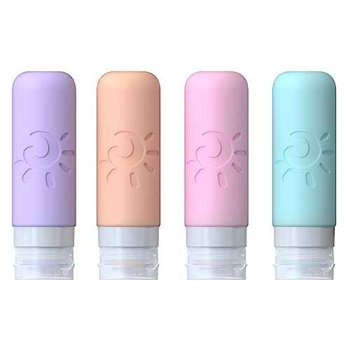 Zafit Travel Bottles for Toiletries, TSA Approved Travel Containers 3oz Leak Proof Travel Tubs Refillable Liquid Travel Accessories for Shampoo Conditioner Lotion Body Wash(Multicolored C) - color: Multicolored C