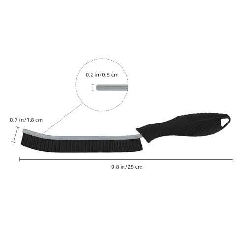 FOOGWEE Hard Bristle Crevice Cleaning Brush - Home Cleaning Tools, Multi-Purpose Crevice Supplies for Kitchen, Bathroom, Toilet, Window, Vehicle, Faucets, Grout, Home (3, Black) - color: Black