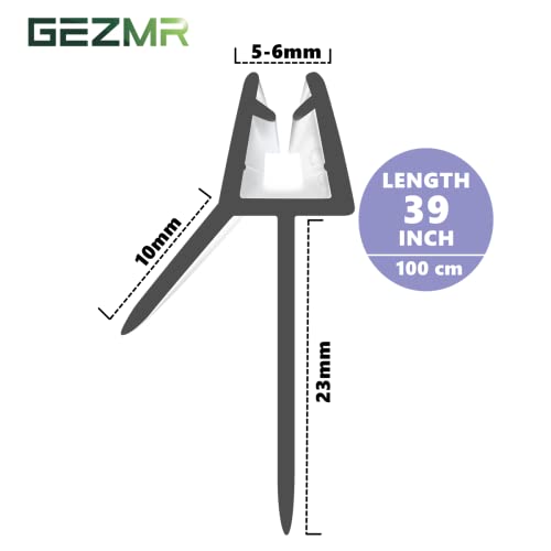 2-Pack Frameless Shower Door Bottom Seal (1/4'' X 39'') Clear Glass Shower Door Sweep Strip can Covers up to 23mm Gap - Stop Leaks - size: Standard - 1/4 inch (6mm) - 23mm Gap