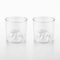 Purelite 2 pcs Glass Mouthwash Cups for Rinsing Bathroom Brushing Cup | Reusable Mouth Wash Cup | Iridescent Tumbler with Mountain Design 6 fl oz