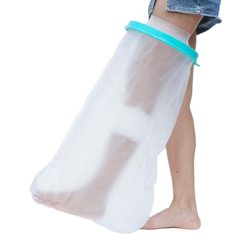 Cast Covers for Shower Leg, Waterproof Cast Cover for Showering, Cast Protector for Shower Leg Adult, Shower Boots for Foot after Surgery, Knee, Ankle, Foot (Diameter - 9.8") Extra Large - color: Leg, style: Wide Reinforced Green