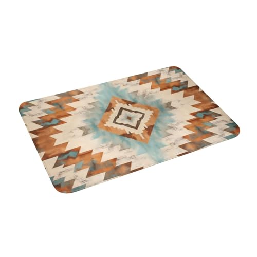 Bath Mat Cowhide Print Western Quick Dry Bathroom Rugs Non Slip Absorbent Shower Flannel Rug Floor Mat for Bathroom,Bathtub,Sink,Bedroom,16"X24" - color: Cay16