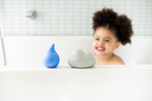 Ubbi Cloud and Droplet Silicone Bath Toys for Baby and Toddler, Rain Effect Water Squeeze Toys, Muted Color, Fun Interactive Bath Time Toys, Set of 2 - color: Cloud and Droplet