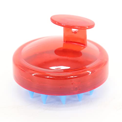 BTWTRY Red Hair Shampoo Brush Scalp Care Hair Brush with Soft Silicone Care Scalp Massager for The Scalp Exfoliate and Deep Scalp Cleansing (Red) - color: Red