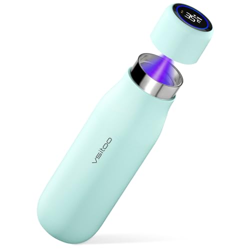 VSITOO S1 15oz Mini Insulated Stainless Steel Self-Cleaning Water Bottle | Mini 15oz Insulated Bottle for Purses & School Bags, With Auto Self-Cleaning, Touchscreen, 30-Day Battery & 24H Cold - color: Blue, size: 14.8 Ounces
