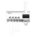 Tube Squeezing Aids， Automatic Toothpaste Dispenser Wall Mount Dust-Proof Toothbrush Holder Wall Mount Storage Rack Bathroom Accessories Set Squeezer (Color : White)