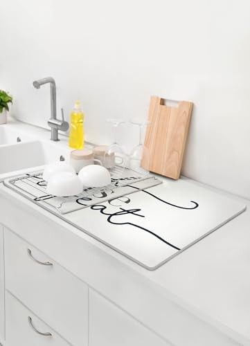 FloorPops Wash Rinse Repeat Navy Quick Dry Diatomite Non Slip Stone Bath Mat - color: Wash Rinse Repeat Navy Stone