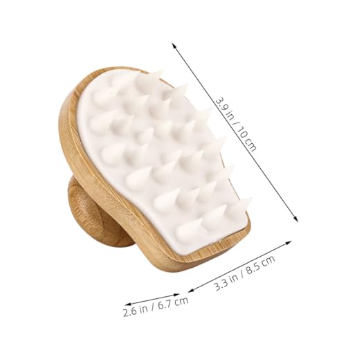 Outanaya Bamboo Wooden Scalp Massager Brush Hair Wash Scrubber for Deep Cleaning Exfoliating Scalp Care Suitable for Daily Use and Dandruff Removal