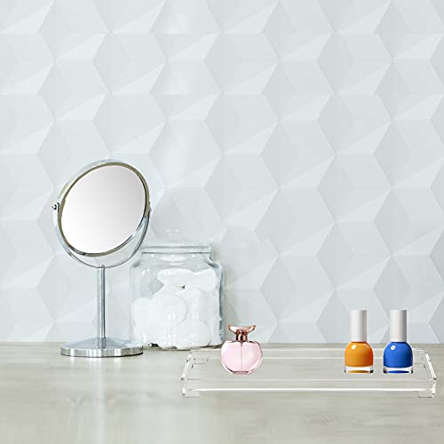 Vanity Bathroom Tray Acrylic Clear Rectangle Decorative Organizer, Small - color: Clear, size: 11.2" x 4.1" x 1"