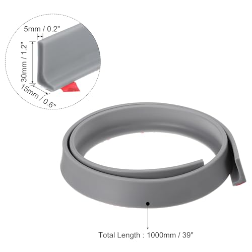 uxcell 39 Inch Collapsible Shower Barrier Stopper Water Splash Guard Blocker 39"Lx0.6"Wx1.2"H for Bathroom Kitchen Wet and Dry Separation, Gray - color: Gray, size: 39"Lx0.6"Wx1.2"H