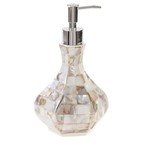 Milano Hand Soap Dispenser for Bathroom, Decorative Countertop Lotion Dispenser Finished in Beautiful Mother of Pearl, with Durable Pump for Elegant Bathroom Decor - style: Soap Dispenser