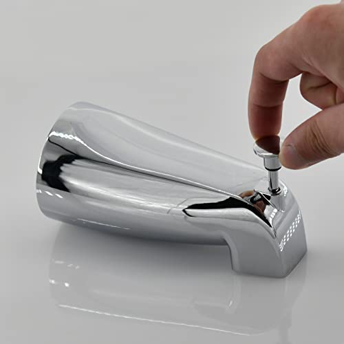 Slip Fit Tub Spout with Pull-Up Diverter for 1/2 inch Copper Tube, Chrome - color: Polished Chrome