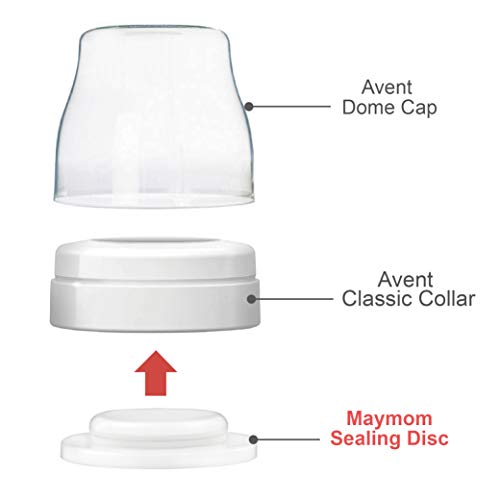 Maymom Write & Reuse Baby Bottle Labels for Daycare/Sealing Disc Compatible with Philips Classic Bottles, Maymom Screw Ring. 6pcs - color: Sealing Disc