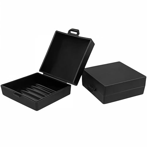 Soap Holder 2 Pack, Shower Bar Case Box Fit Dr Squatch, Waterproof Travel Container with Lid, Square Bathroom Soap Dish for Camping Gym Outdoor Traveling (Black) - color: Black