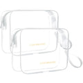Icramsy Clear Makeup Bag,2 Pack TSA Approved Toiletry Bag Travel Toiletry Bag Hanging Makeup Cosmetic bag for Women Men (White) - color: White