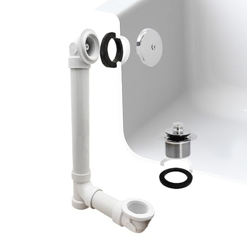 Westbrass Pull & Drain Sch. 40 PVC Bath Waste with One-Hole Top Elbow, Polished Chrome, D49721-26 - color: Polished Chrome, size: 1 Pack