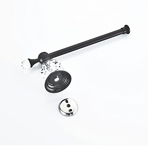 BATHSIR Crystal Toilet Paper Holder, Black Toilet Roll Holder Modern Bathroom Accessories Zinc Alloy Tissue Hanger Wall Mounted - color: Black