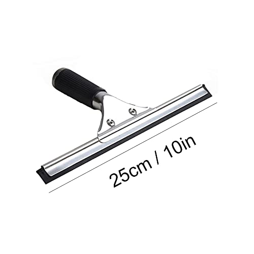 Black 25cm 10in Non-Slip Handle Window Squeegee for Car Windshield, Mirror, Sink, Bathroom, Ceramic Tiles (10in/25cm, Black) - color: Black, size: 10in/25cm