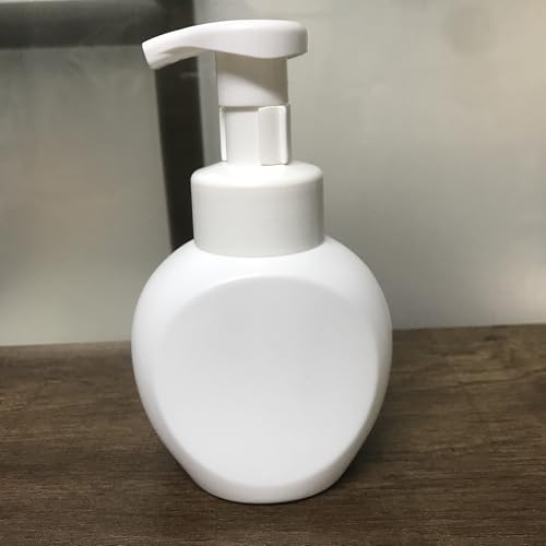 Kids Foaming Soap Dispenser, Plastic 10oz 300ml Cute Hand Toddler Soap Dispenser for Bathroom Flat Refillable Pump Bottles for Kitchen Liquid Shampoo Body Wash Set of 2 (White+White)