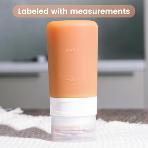 MICEBAY Condiment Squeeze Bottles for Sauces, 2-oz Mini Silicone Salad Dressing Container to Go with Reusable Sandwich Bag, Leakproof Ketchup Bottle for Bento Lunch Box, 4 Pack, Candies - color: Candies, size: 2 OZ