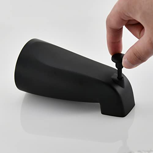 Slip Fit Tub Spout with Pull-Up Diverter for 1/2 inch Copper Tube, Matte Black - color: Matte Black