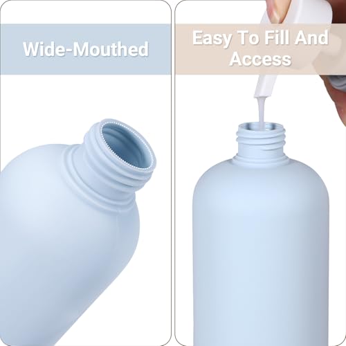 ASEVAT 8.8oz 4pack Refillable Travel Shampoo and Conditioner Bottles, Travel Size containers, Travel Bottle for toiletries, Squeeze Bottles with Flip Cap, Empty Plastic Leak Proof Travel Bottles - color: Blue, size: 8.8oz
