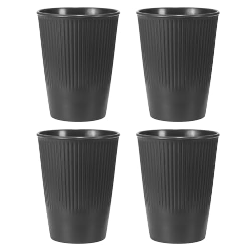 uxcell 4 Pcs Simple Toothbrush Cup, 3.3 x 3.3 x 4.2 Dishwasher Safe Bathroom Tumbler Reusable Plastic Cup Set for Storing Toothpaste Combs, Gray - color: Gray