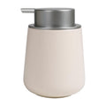 BosilunLife Hand Soap Dispenser - Beige & Grey 12Oz Ceramic Soap Dispenser Bathroom Refillable Liquid Dispenser for Dish Soap with Easy-to-Press Pump - color: Beige With Silver Pump