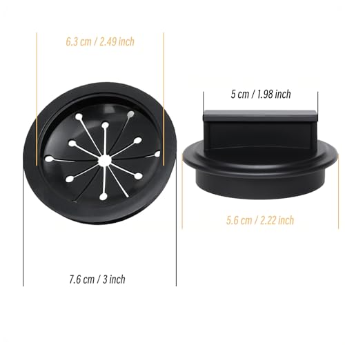 3 Pcs Garbage Disposal Splash Guard Set – Includes 2 Rubber Sink Splash Guards & 1 Disposal Cover – 3-Inch Universal Fit for Waste King, Whirlaway, GE, Sinkmaster, and Other Standard Models