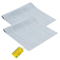 Turkish Cotton Bath Mat Set of 2-100% Turkish Cotton 21x34 inch Bathroom Floor Towel Mat (Not Rug) - Absorbent 900 GSM Hotel Spa Quality Floor Towels - Machine Washable Quick Dry - color: Light Blue (Hera Design)