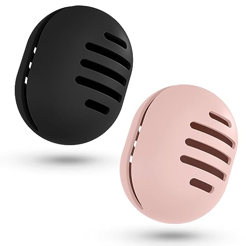 Fauxomor 2 Pcs Makeup Sponge Holder,Double-Sided Breathable Silicone Beauty Make Up Blender Case for Travel or Daily,Shatterproof Make-up Travel Case Quick Drying Easy to Carry,Black+Pink - color: C-Black+Pink, size: 1 Count (Pack of 2)