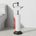 RUMOSE Toilet Paper Holder Stand for Floor, Matte Black Bathroom Free Standing Toilet Tissue Roll Holder with Storage, Adjustable 17-25 Inch, SUS304 Stainless Steel - color: Matte Black